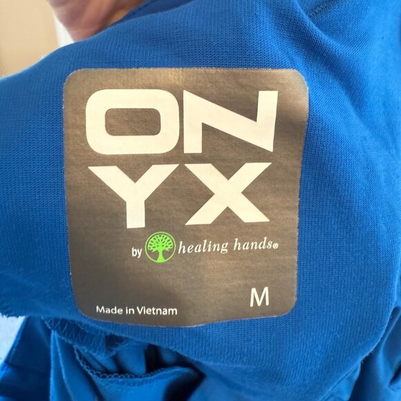 Onyx By Healing Hands Athena Style 9401 Womens Scrub Pants Blue Medium Stretch F - Picture 4 of 7